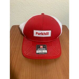 NWT Parkhill Trucker Hat Red White Richardson 112 Adjustable Casual Mesh